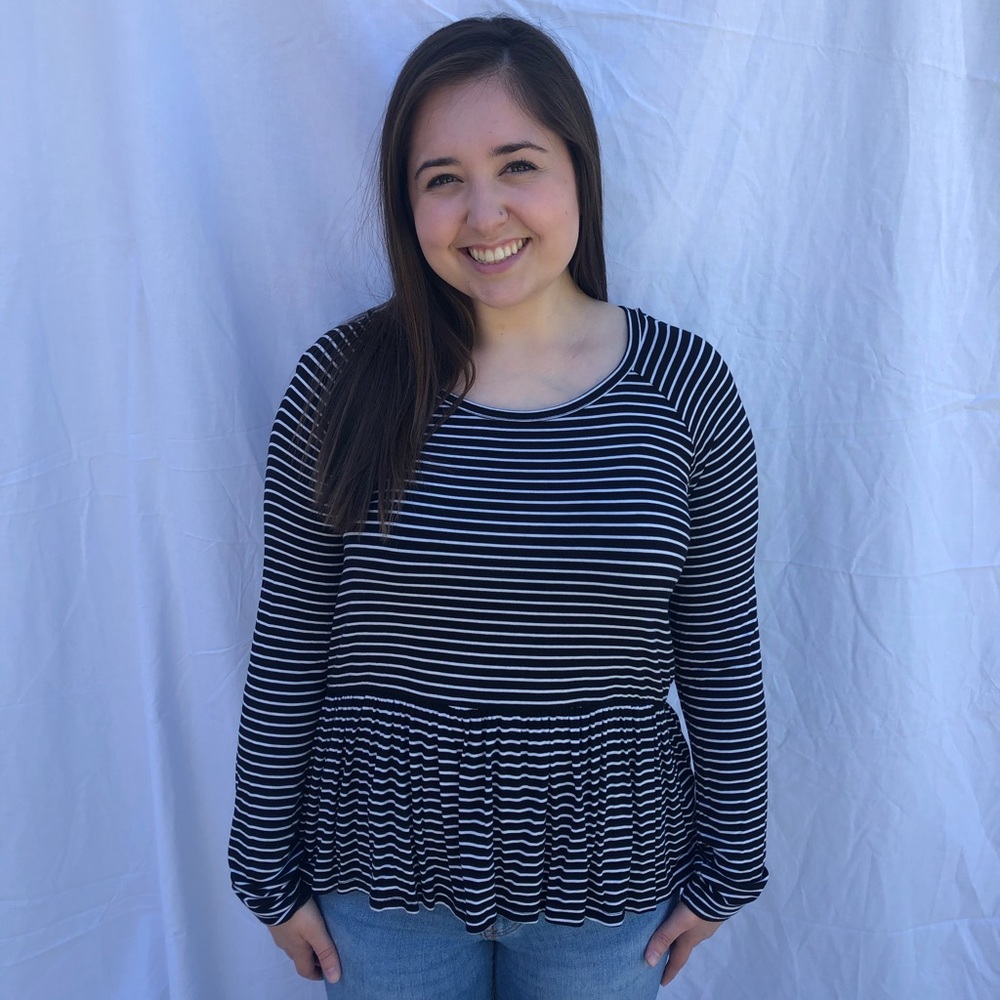 Black and White Stripe Top